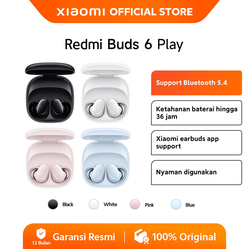 Xiaomi Redmi Buds 6 Play dengan desain ringan dan baterai 36 jam