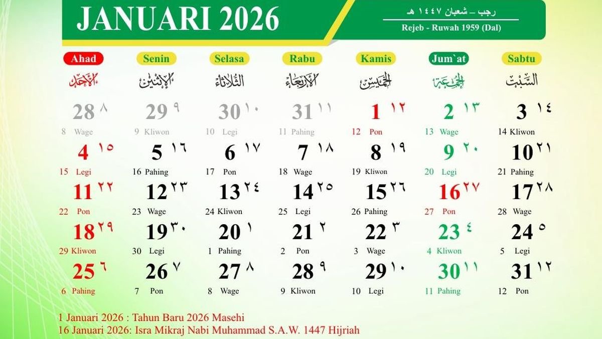 tanggal 2 januari 2026 apakah cuti bersama