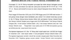 Gunung Burni Telong Naik Status Siaga, Warga Diminta Waspada