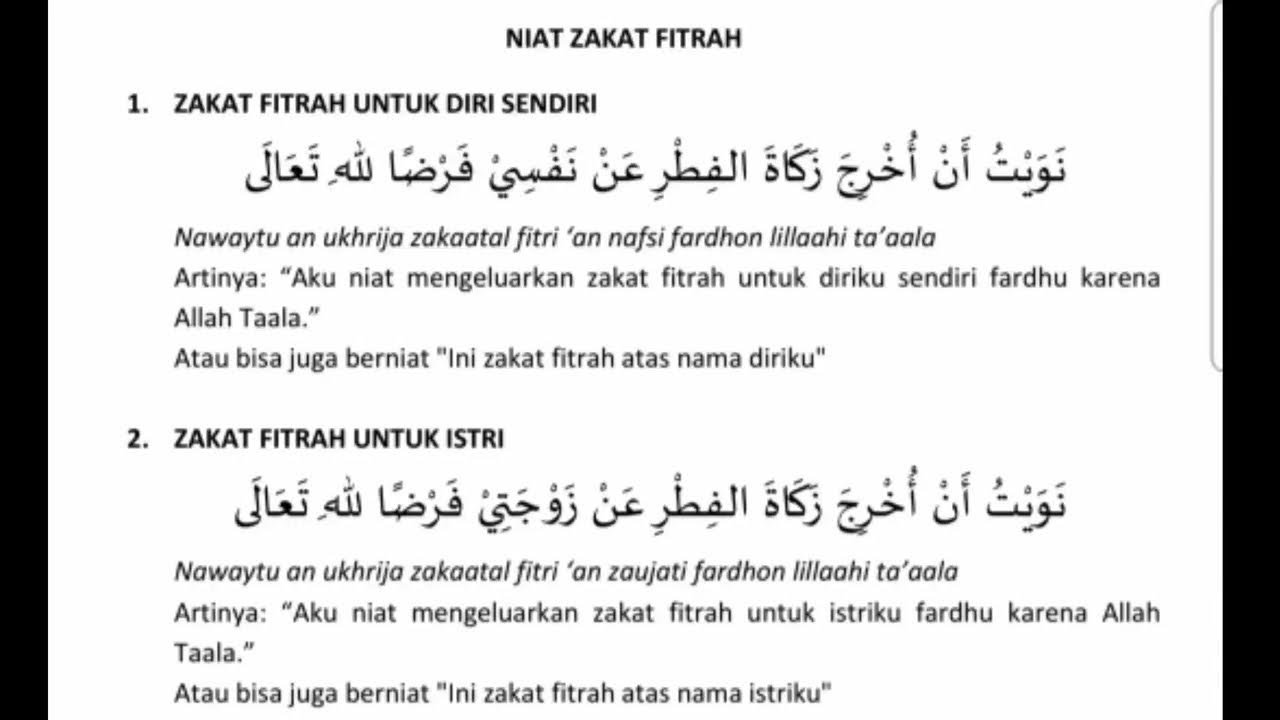 Niat Zakat Fitrah 2026 Lengkap dan Artinya
